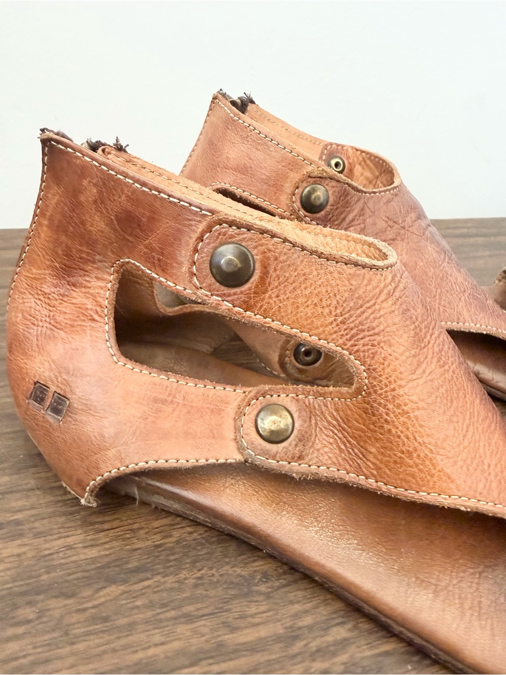 Bedstu Soto Rustic Brown Leather Women’s Open-Toe Sandals READ NOTES Damage Sz 8 - Picture 12 of 13